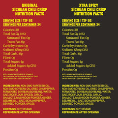 FlybyJing Xtra Spicy Sichuan Chili Crisp jar adds heat to proteins and vegetables