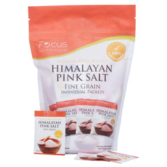 Focus Nutrition Himalayan Pink Salt 80-packaging shows a resealable pouch for pantry freshness