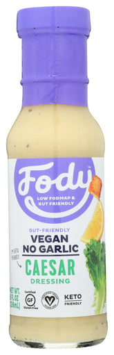 Fody Caesar dressing 8oz bottle ready for salads and dips.