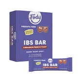 Fody Cinnamon French Toast IBS snack bar pack for on-the-go snacking.
