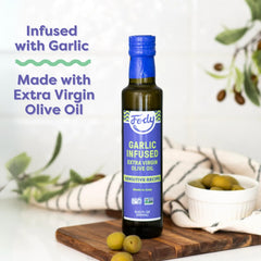 Fody garlic-infused olive oil label closeup showing low FODMAP claim
