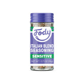 Fody Italian Blend Seasoning bottle close-up for gut-friendly flavor