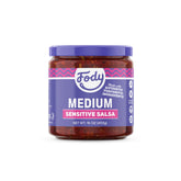Fody Medium Salsa jar with tomato and jalapeño blend, ready to brighten meals.