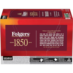 Folgers 1850 Trailblazer roasted beans ready for grinding and brewing.