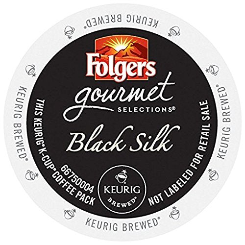 Folgers Black Silk K-Cups pour, delivering bold aroma and smooth full-bodied coffee.