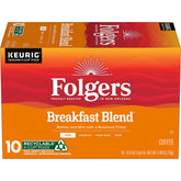 Folgers Breakfast Blend K-Cup pods ready for quick morning brew