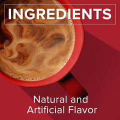 Folgers French Vanilla coffee cup with rich vanilla aroma.