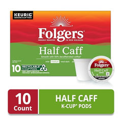 Folgers Half Caff aroma hints at a smooth, balanced cup