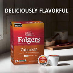 Steaming Folgers coffee in a mug, showcasing inviting aroma.