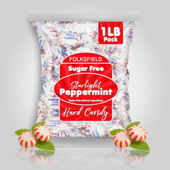 FolksField sugar free peppermint candy 6lb bulk for parties and stocking