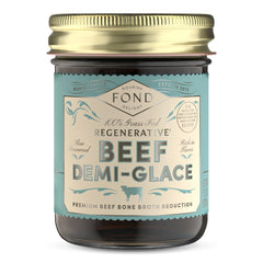 FOND NOURISH DELIGHT demi-glace bottle boosts rich beef flavor for sauces
