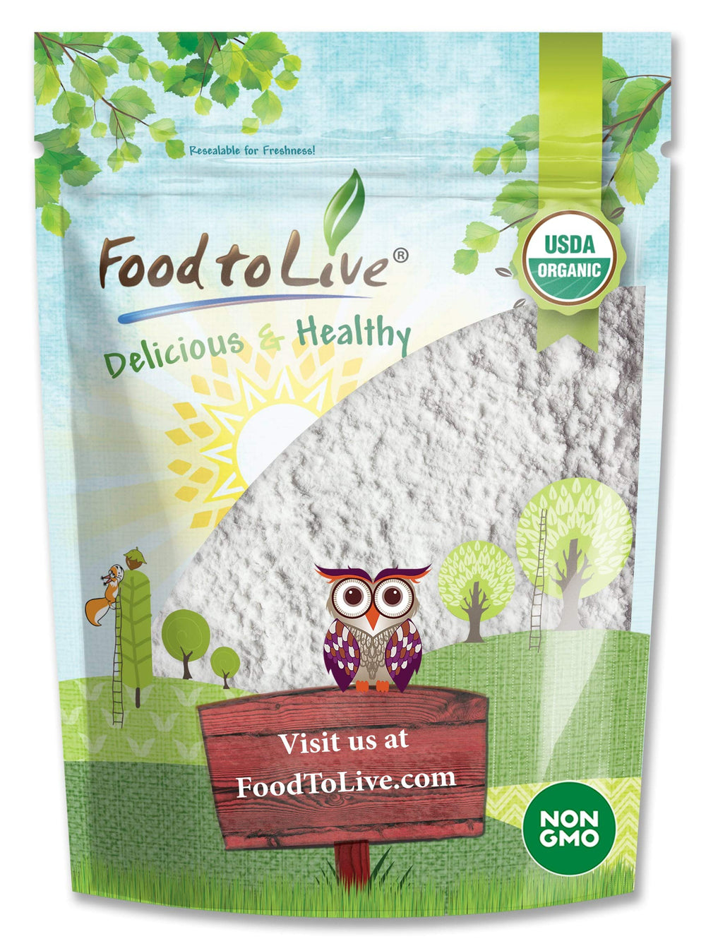 Food to Live potato starch 12oz bottle for easy thickening in cooking