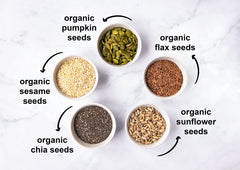 Food to Live Super 5 Seeds Mix over oatmeal for a fiber and protein boost