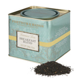 Fortnum & Mason Breakfast Blend tea tin with warm lighting, ideal for a refined morning ritual.