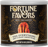Fortune Favors Candied Pecans Everything packaging image, glossy glaze inviting for entertaining