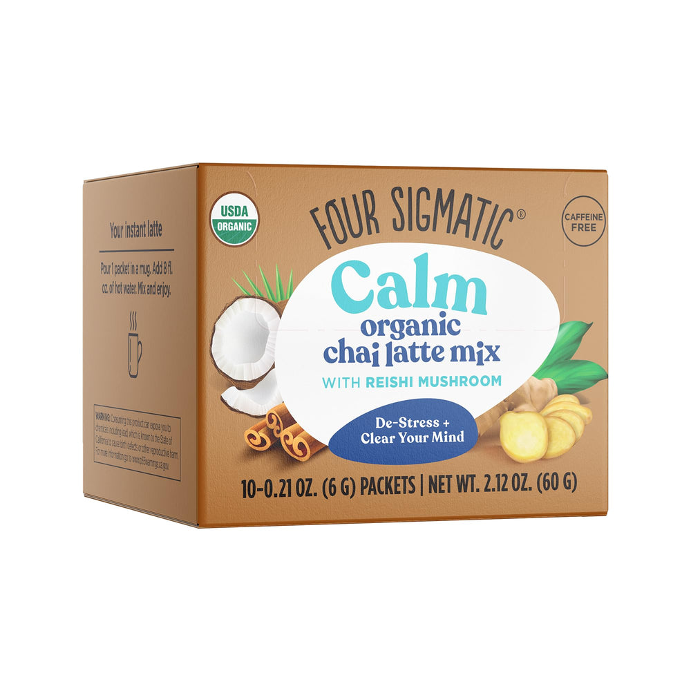 Four Sigmatic chai latte with turkey tail powder, gut-friendly blend for calm evenings.