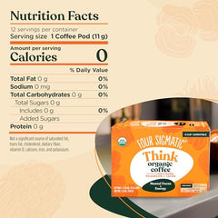 Four Sigmatic dark roast K-Cup brew in cup showcasing smooth taste and crash-free energy.