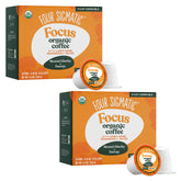 Four Sigmatic Mushroom Coffee K-Cups packaging featuring Lion’s Mane and Yacon for focused mornings.