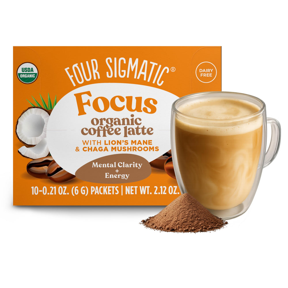 Four Sigmatic Mushroom Coffee Latte packet for keto-friendly energy on the go