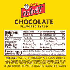 FOX'S U-BET chocolate syrup on a sundae for indulgent treat.
