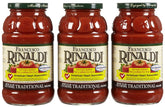 Francesco Rinaldi no-salt-added pasta sauce bottle for sodium-conscious meals.