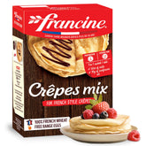 Francine crepe mix package showcases authentic French origin and easy home preparation
