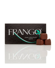 Frango Dark Mint Chocolates 15-PC box, glossy chocolate with mint, ideal for gifting