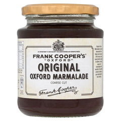 Frank Cooper's Oxford orange marmalade jar, ideal for topping toast with bright citrus.