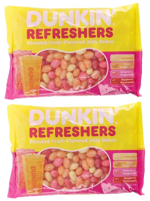Frankford Dunkin' Refreshers jelly beans front-pack for quick snacking.
