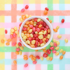 Frankford Dunkin' Refreshers strawberry dragonfruit flavor beans with bold color.