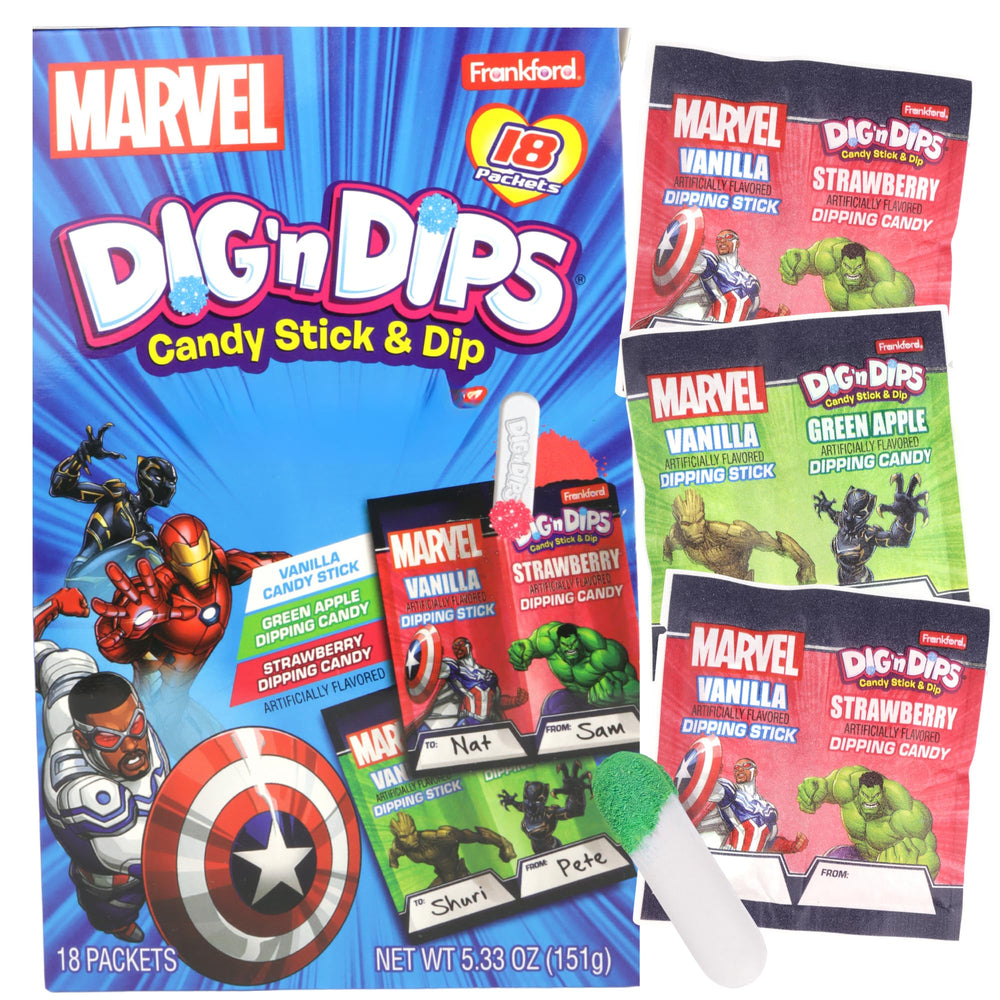 Frankford Marvel Dig N Dips card packets for classroom gift exchanges
