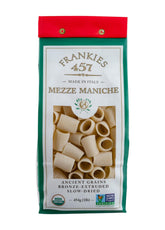 Frankies 457 artisanal mezze maniche packaging highlighting premium quality