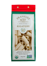Frankies 457 artisanal rigatoni pasta bundle, premium durum wheat for rich Italian meals.