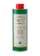 Frankies 457 organic EVOO bottle ready for cooking and finishing with pure flavor.