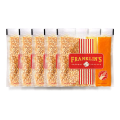 Franklin's all-in-one kernels for home popcorn machines, theater-style results.