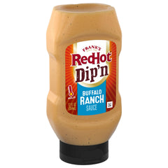 Franks RedHot Dip'n Buffalo Ranch sauce bottle for convenient, mess-free dipping