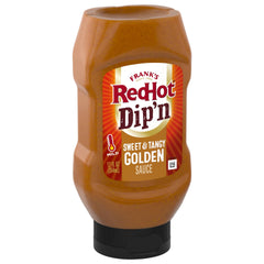 Frank's RedHot Dip'N Golden Sauce bottle pouring for quick dipping