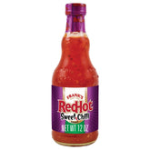 Frank's RedHot Sweet Chili Sauce bottle with pour spout, ideal for dipping and marinating