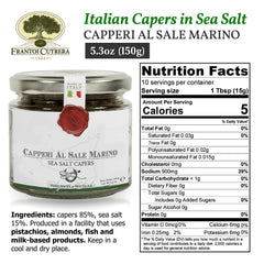 Frantoi Cutrera capers in sea salt add tangy Sicilian brightness to recipes.