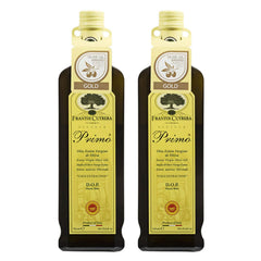 Frantoi Cutrera Primo olive oil bottle shows premium Sicilian EVOO great for finishing salads
