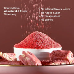 Fraunitsh strawberry powder scoop shows precise measuring for smoothies and oats
