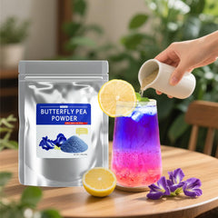 Fraunitsh smoothie bowl with vivid blue hue from butterfly pea powder