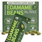 Fred's Farm Snacks dill pickle edamame bag—crunchy, protein-packed snack.