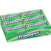 Freedent peppermint stick close-up showing smooth chew and nonstick action.