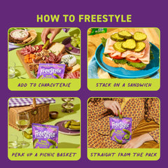 Freestyle Snacks packable pickles ready to share at picnics and lunches.