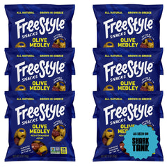 Freestyle Snacks olive snack pack with Mediterranean herb freshness for on-the-go snacking