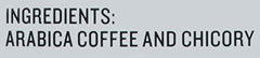 French Market Coffee & Chicory label closeup highlights rich aroma and heritage.