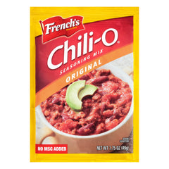 French's Chili-O Seasoning pack open for quick, flavorful chili.