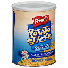 French's Original Potato Sticks bag close-up showing crisp texture and real potatoes