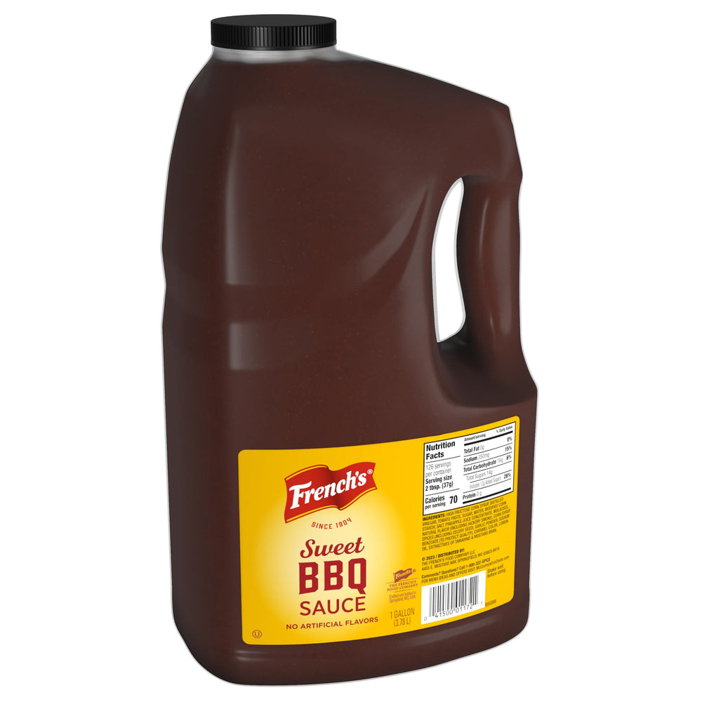 French's Sweet BBQ Sauce 1 gal pour yields a glossy, sweet finish on grilled chicken